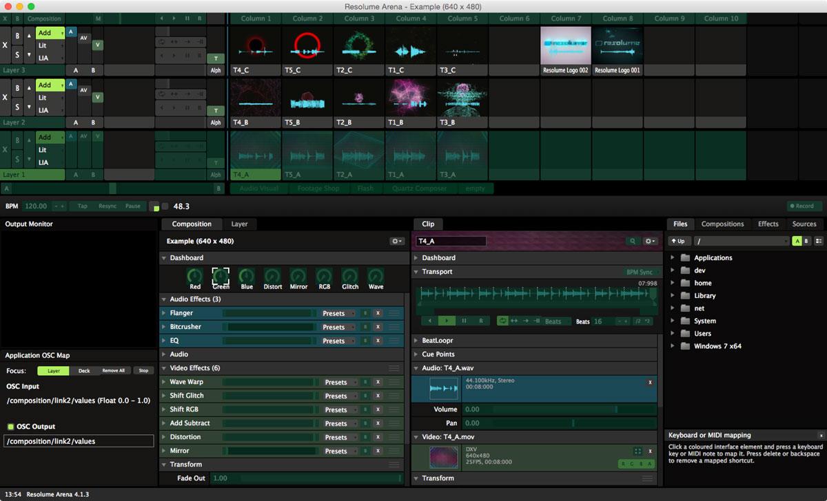 Resolume ready for OSC mapping